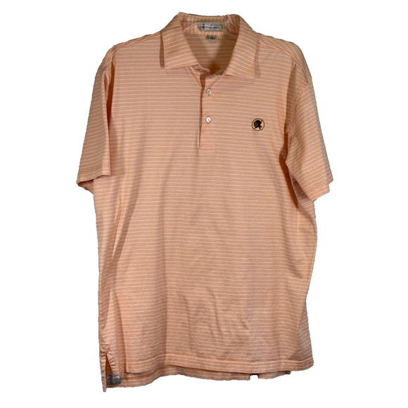 Peter Millar Other - Peter Millar Men's Polo Golf Shirt Size Medium Peach/White Stripes